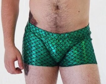 mermaid fish scale mens trunks