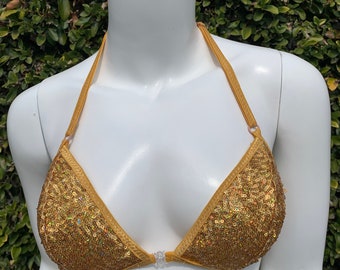 gold sequin bralette