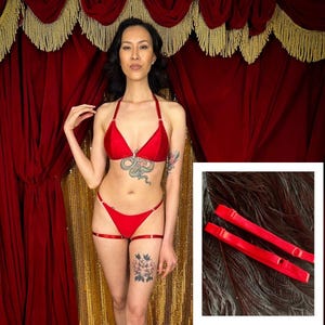 Thin Burlesque booty strap leg garters 1/2 inch 12mm