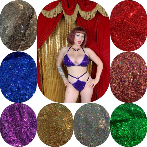 Sequin burlesque cage panties strappy g-string