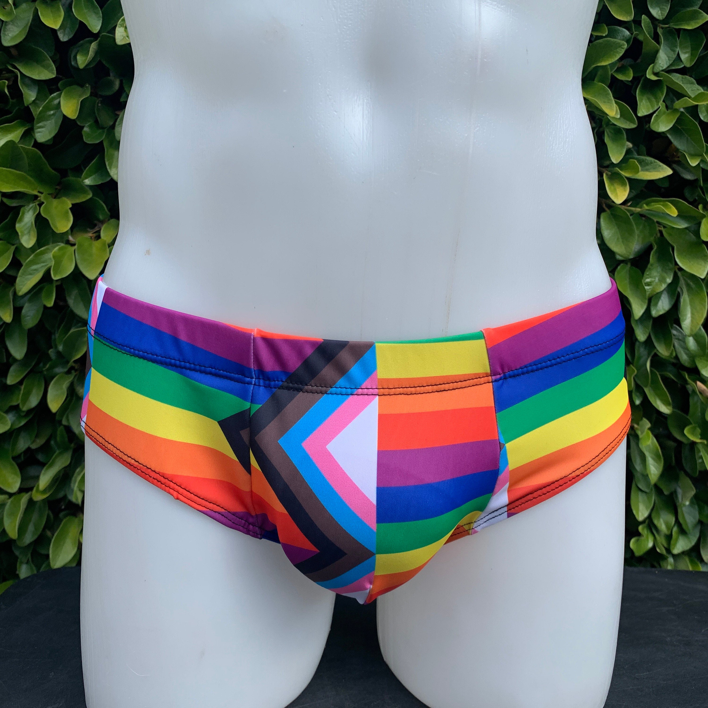 Buy WunderWear Men's 5 Pack Soft Cotton Stretch Briefs Pride Rainbow Color  Underwear (Rainbow Stripe, Medium) at