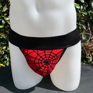 Black and Red Spiderweb Jock Strap