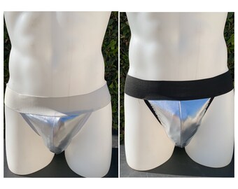 Silver Jock Strap Black or White Trim