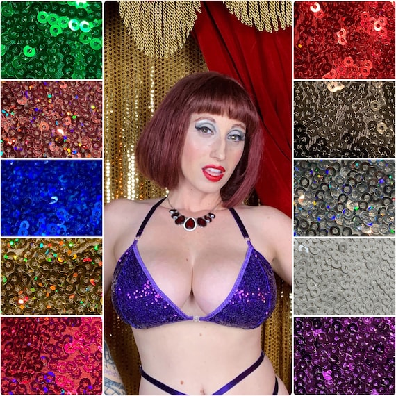 Sequin Bikini Top Burlesque Bra -  Canada