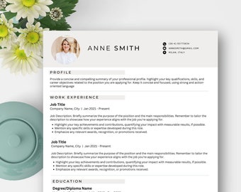 CV Resume Template Design - Editable in Word and PPT - Elegant and Minimal