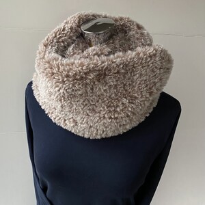 Faux Fur Luxe Cowl Two Beige tipped with Cream Soft and Lovely image 1