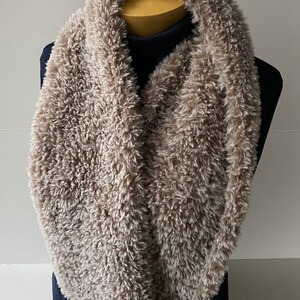 Faux Fur Luxe Cowl Two Beige tipped with Cream Soft and Lovely image 2