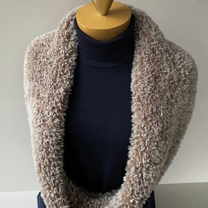 Faux Fur Luxe Cowl Two Beige tipped with Cream Soft and Lovely image 5