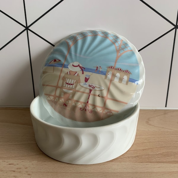 Porcelain jewelry box - Cabourg decor - Classic ElEgance