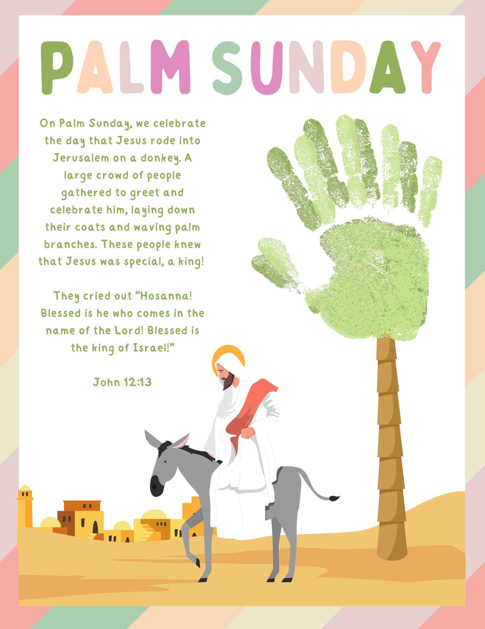 Palm Sunday Handprint Art: Christian Easter Craft (digital Download) - Etsy