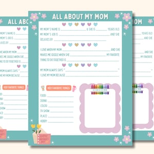 Alles über meine Mom Printable - Muttertags-Fragebogen (PDF)