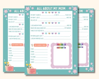 Alles über meine Mom Printable - Muttertags-Fragebogen (PDF)