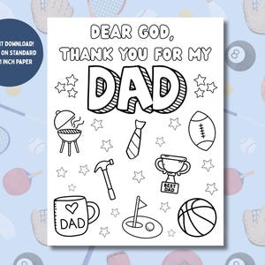 Manualidad para el Día del Padre en la Escuela Dominical. Regalo bíblico para el Día del Padre. Manualidad para el Día del Padre en la Escuela Dominical. Regalo imprimible para papá. Página para colorear para el Día del Padre.