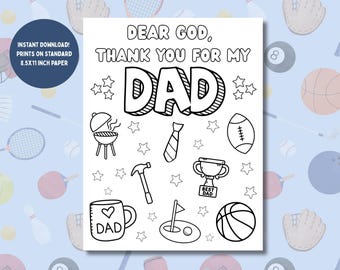 Father&#39;s Day Sunday School Craft Father&#39;s Day Bible Gift Sunday School Father&#39;s Day Craft Printable Gift for Dad Father&#39;s Day Coloring Page