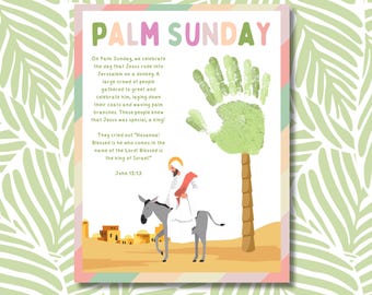 Palm Sunday Handprint Art: Christian Easter Craft (Digital Download)