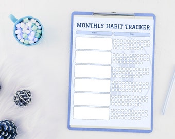 Intuitive Monthly Habit Tracker Printable: Achieve Your Goals Effortlessly | Stay Accountable with this Printable Habit Tracker PDF