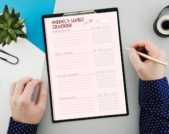 Comprehensive Weekly Habit Tracker Template: Reach Your Potential with this Printable Habit Tracker and Goal Tracker PDF