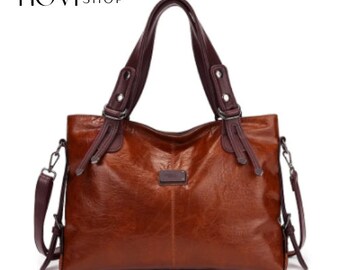 Available in 4 NEW COLORS! 2024 New Fashion Casual Tote Bag Women Handbags Soft Leather Shoulder Bags Vintage Big Capacity Crossbody Hand