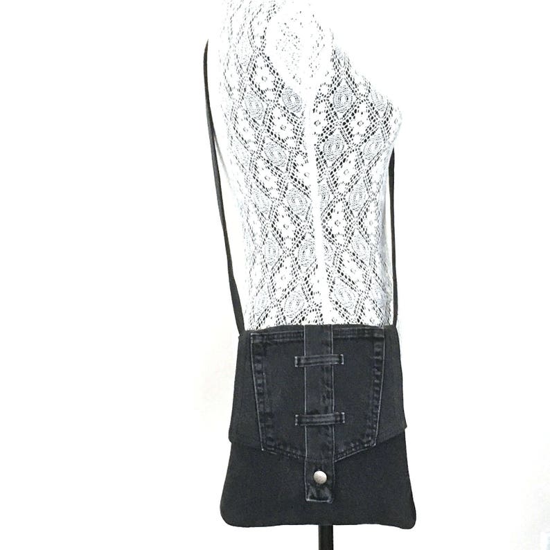 Small crossbody bag Recycled jean messenger bag Travel Etsy