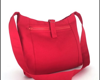 Red cross body bag, reversible crossbody bag, floral shoulder bag, 2 in 1 handbag,midnight blue bag, vegan shoulder bag,casual shoulder bag