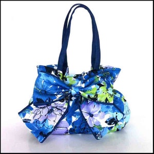 Sac à main arc, sac en tissu, sac à main d’été, sac à main floral, sac à arc en coton, mode printemps, sac à main filles, cadeau pour son sac avec arc sac à main bleu