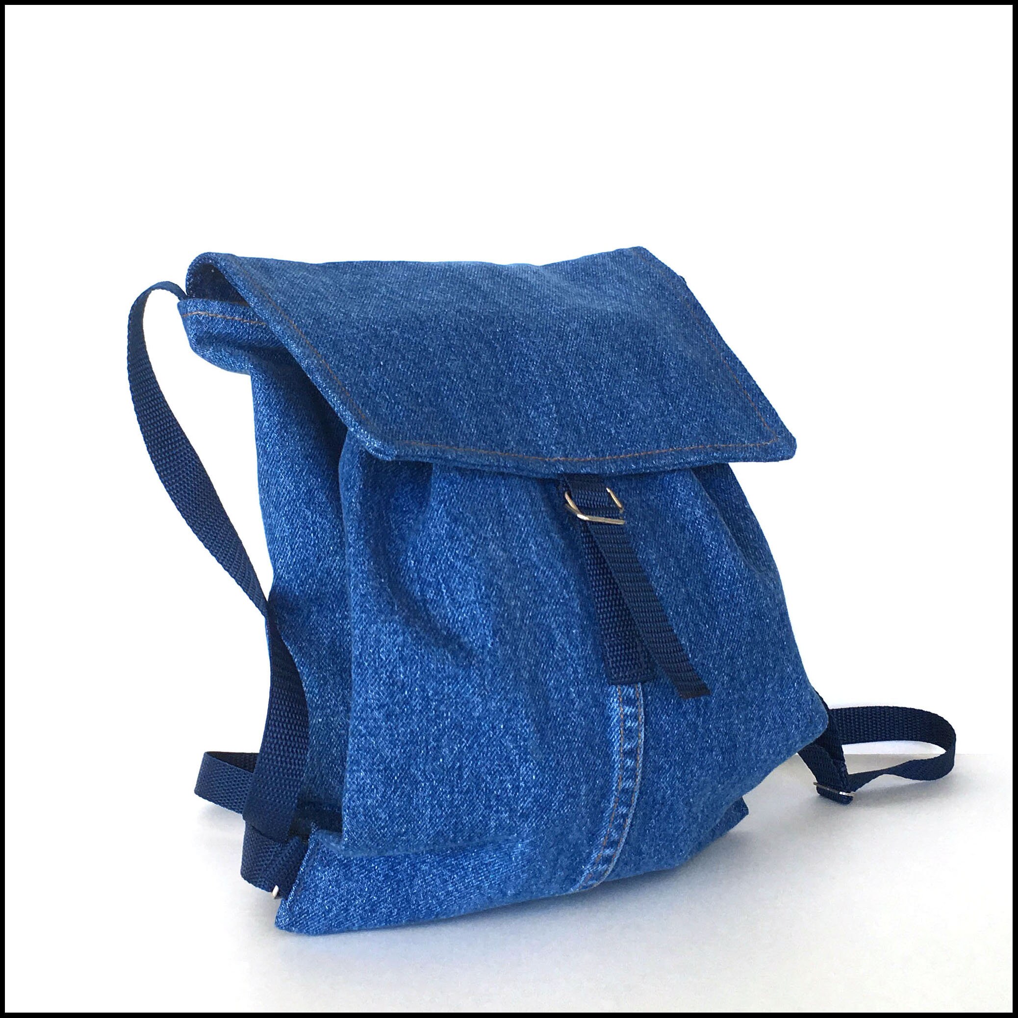 small denim backpack