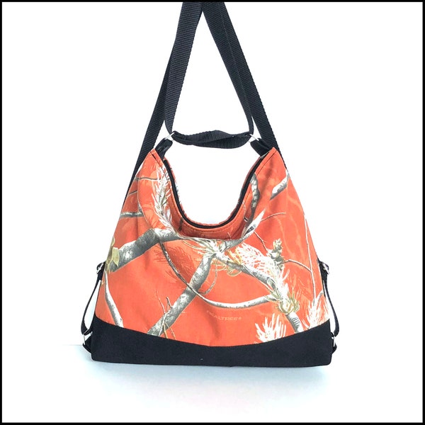 wandelbarer Rucksack für Frauen, Umhängetasche mit Natur Muster, verwandelbare Schultertasche, mittelgroße Tasche