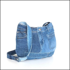 Sac bandoulière Blue Jean, sac en denim recyclé pour homme et femme