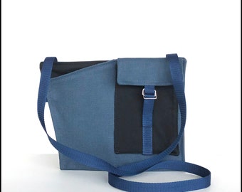 Blue cross body bag, small sling bag for women, travel side purse, walking side bag