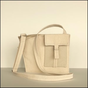 sac à bandoulière hommes femmes, sac à bandoulière avec poche, sac latéral blanc cassé, sac en coton végétalien, sac de marche