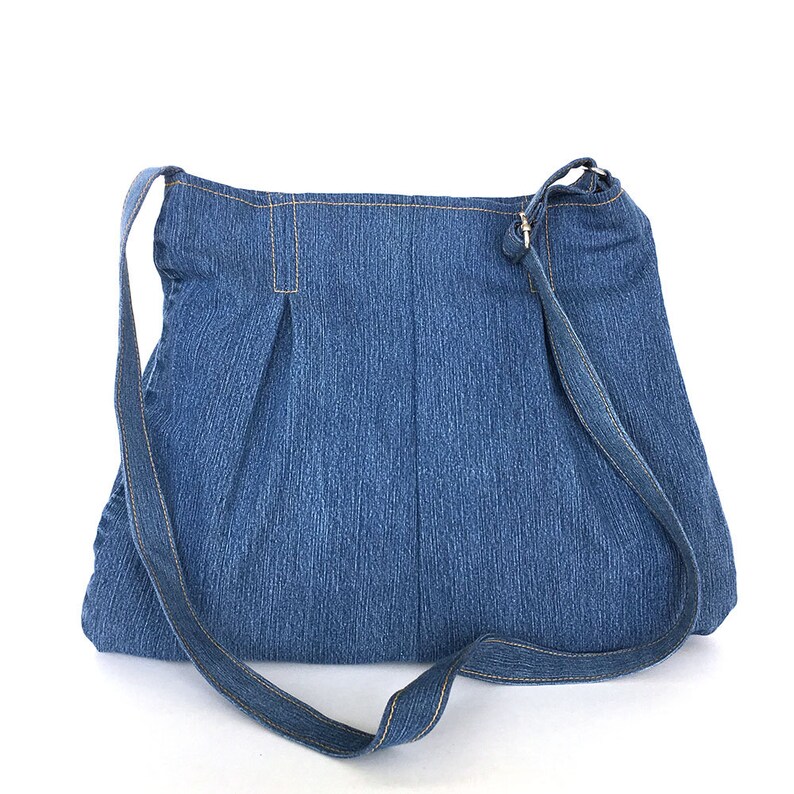 Jean crossbody bag Recycled hobo bag Blue denim purse Jean Etsy