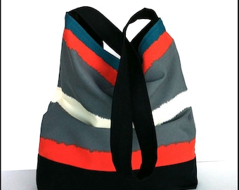Hobo bag  cotton shoulder purse , vegan slouch multi colour purse  for women , travel tote bag , shoulder purse , shoulder bag