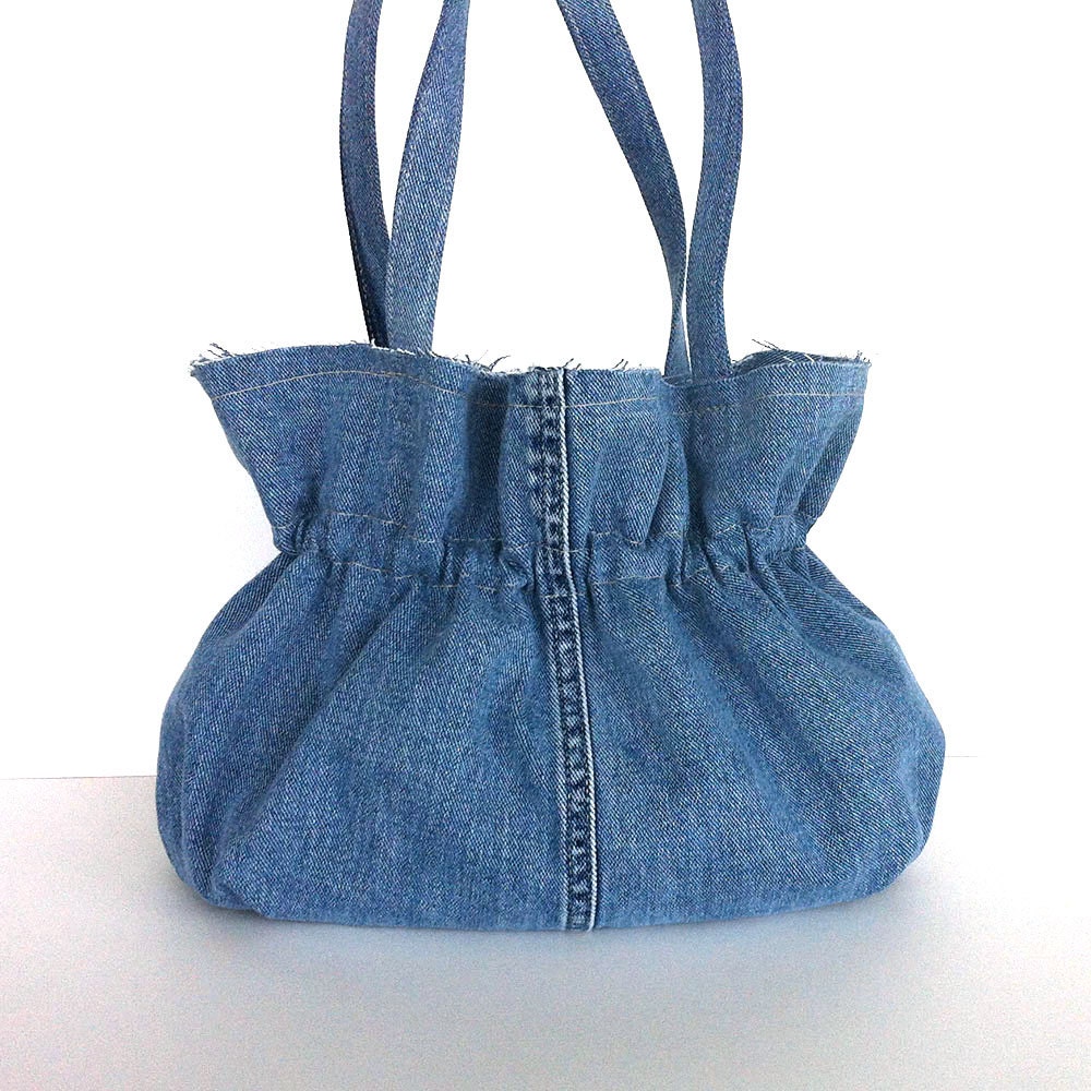 Denim purse Recycled bow purse Eco friendly handbag | Etsy