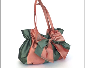 Bow stripe bag, purse with bow, vegan purse,women handbag, evening bag, ready to ship bag,vegan gift for her, fashion purse, striped bow bag