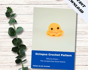 Crochet Octopus Squishy, Easy Crochet Pattern, PDF Pattern, Easy Octopus Crochet Pattern, Easy Amigurumi Octopus, Instant Download,