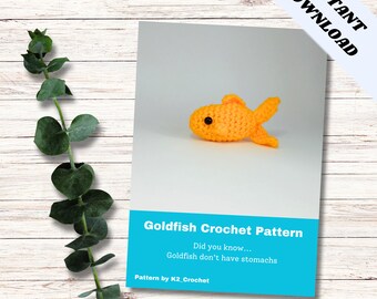Patrón Pez Dorado a Crochet, Patrón de Ganchillo Fácil, Patrón PDF, Patrón Pez Dorado a Ganchillo, Amigurumi Fácil, Descarga Instantánea, Pez Ganchillo PDF
