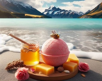 Bombe de bain au miel de Nouvelle-Zélande - Un produit de luxe fait main pour se détendre et se ressourcer