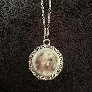 Adorable ceramic  doggy  sherd necklace