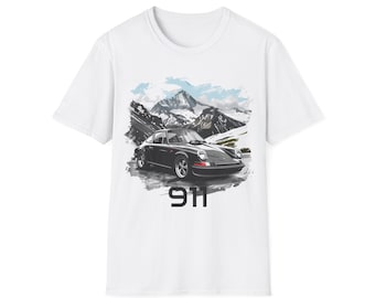 Porsche 911 Oldtimer Enthusiasten Freund Geschenk Street Style Graffiti Fuchsfelge Rennauto Gemälde Auto Shirt Auto Liebhaber Shirt