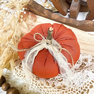 Fabric Fall Pumpkin: Farmhouse Tiered Tray Decoration