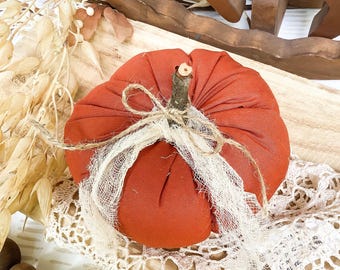 Fabric Fall Pumpkin: Farmhouse Tiered Tray Decoration
