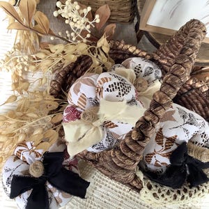 Fabric Fall Pumpkin: Farmhouse Tiered Tray Decor