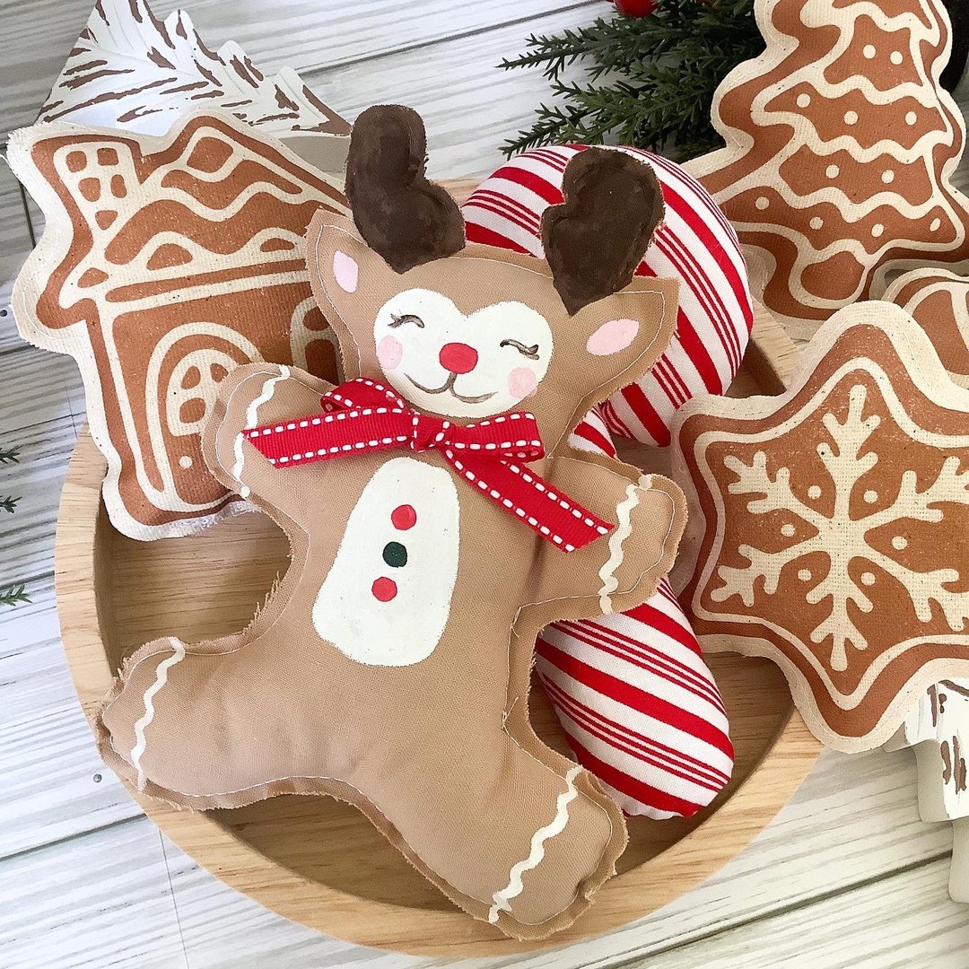 Rudolph Gingerbread Man, Hand-painted Holiday Decor - Etsy