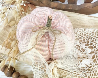 Fabric Fall Pumpkin: Farmhouse Tiered Tray Decor