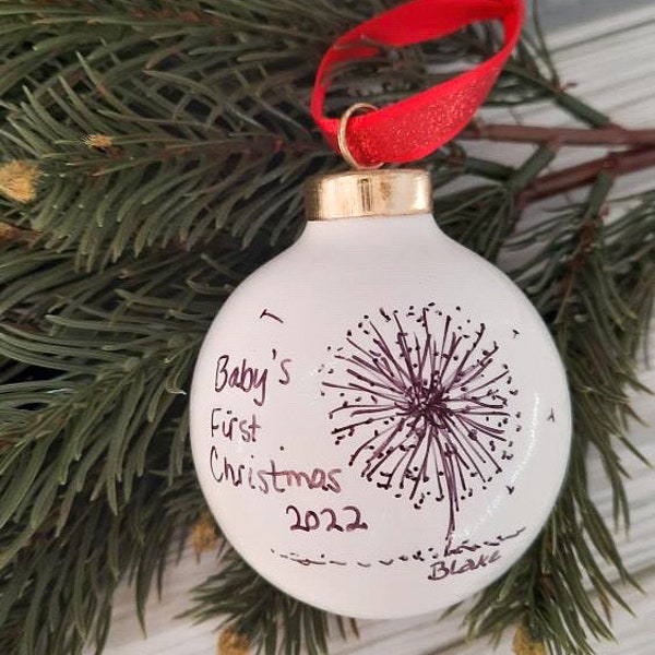 Baby's First Christmas Ornament, Personalized, First Christmas Ornament, Babys First Christmas Ornament, Baby's 1st Christmas