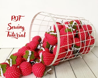 Fabric Strawberry Sewing Tutorial: Beginner-Friendly PDF Pattern