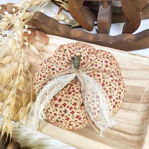 Fabric Fall Pumpkin: Farmhouse Tiered Tray Decoration