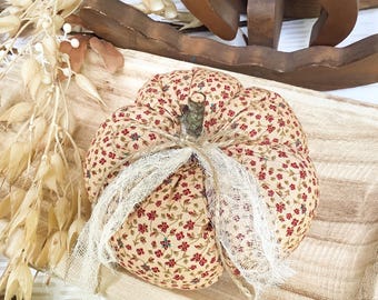 Fabric Fall Pumpkin: Farmhouse Tiered Tray Decoration
