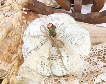 Fabric Fall Pumpkin: Farmhouse Tiered Tray Decor