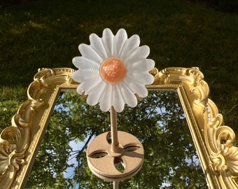 Selenite Daisy with Golden Stand: Crystal Cleansing Home Decor